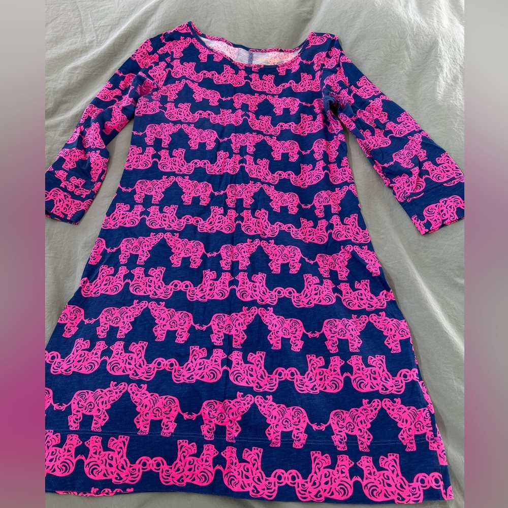 Lilly Pulitzer Pink and Blue Long Sleeve Dress